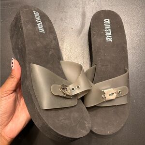 Colin Stuart Black and Gray Women's Sandals